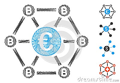 Network Bitcoin Euro Net Structure Vector Mesh Stock Photo