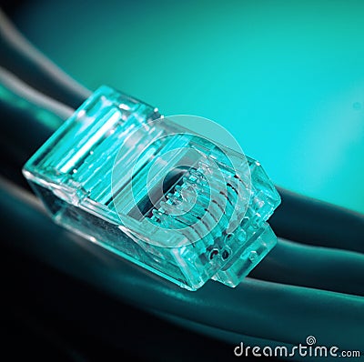 Network cable Cat6 RJ45 isolated Stock Photo