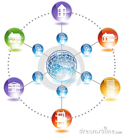 Network Communication Vector Illustration