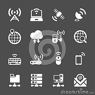 Network and communication device icon set, vector eps10 Vector Illustration