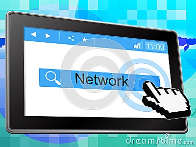 Network Computer Indicates World Wide Web And Communicate Stock Photo