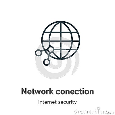 Network conection outline vector icon. Thin line black network conection icon, flat vector simple element illustration from Vector Illustration