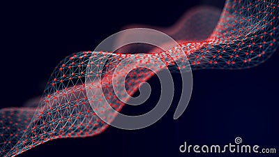 Network connection data structure. Information technology. Big data visualization. 3D rendering Stock Photo