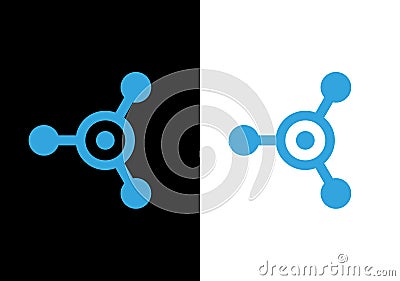 Network connection logo icon design, Abstract hub symbol Vector Illustration