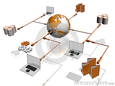 Network Cartoon Illustration