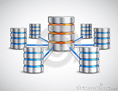 Network database concept Vector Illustration