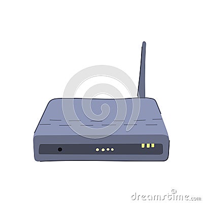 network dsl modem cartoon vector illustration Vector Illustration