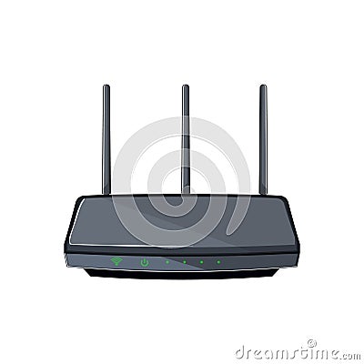 network dsl modem cartoon vector illustration Vector Illustration