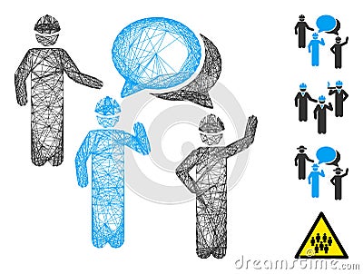 Network Engineer Persons Forum Vector Mesh Vector Illustration