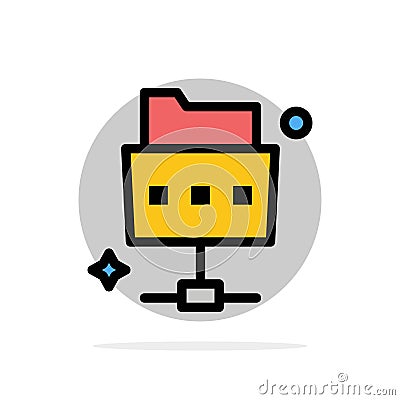 Network, File, Folder Abstract Circle Background Flat color Icon Vector Illustration