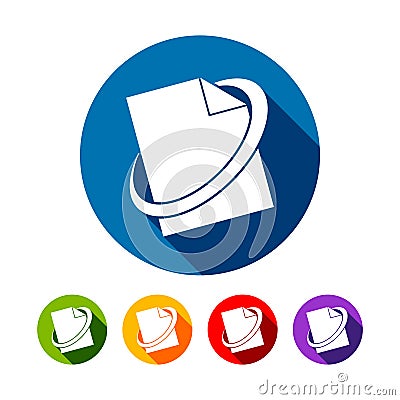 Network File Round Icons Vector Illustration