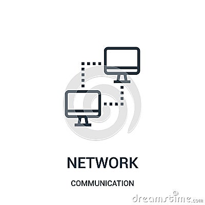 network icon vector from communication collection. Thin line network outline icon vector illustration. Linear symbol for use on Vector Illustration