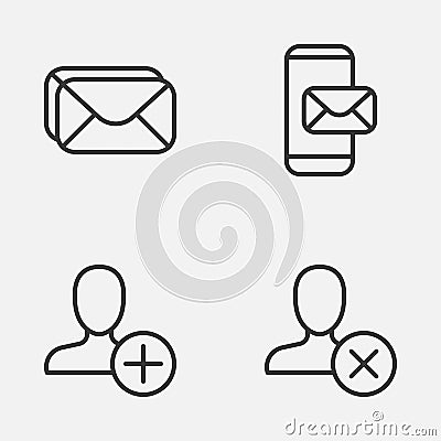 Network Icons Set. Collection Of Insert, Phone Messaging, Mailbox And Other Elements. Also Includes Symbols Such As Vector Illustration