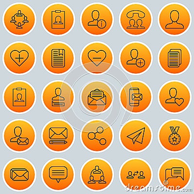 Network Icons Set. Collection Of Web Profile, Team Organisation, Mailbox And Other Elements. Also Includes Symbols Such Vector Illustration