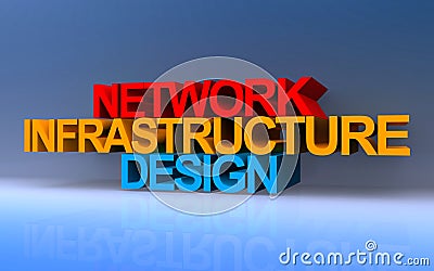 network infrastructure design on blue Stock Photo