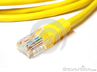 Network internet cable isolated on a white background Stock Photo