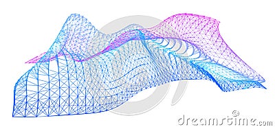 Network lines. Net wave information flow. Scientific paradigm solutions future. Forward vision progress. Big data cells deep Vector Illustration