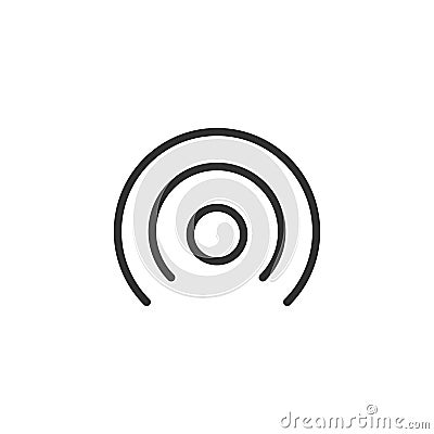 Network logo circle design, wireless logo. radio sound cell waves icon. Vector illustration isolated on white background Cartoon Illustration