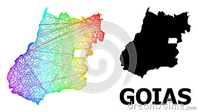 Network Map of Goias State with Rainbow Colored Gradient Vector Illustration