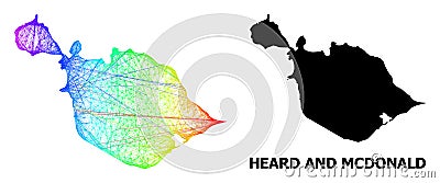 Network Map of Heard and McDonald Islands with Spectral Gradient Vector Illustration