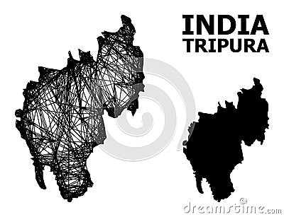 Network Map of Tripura State Stock Photo