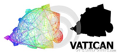 Network Map of Vatican with Spectrum Gradient Vector Illustration