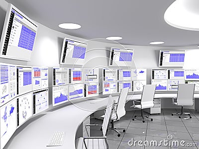 Network Operations Center White Stock Photo