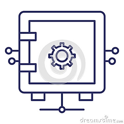 Network safe locker, network safe vault Vector Icon which can easily modify or edit Vector Illustration
