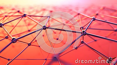 Network Safety Net: A net underneath a series of network nodes, symbolizing protection against network falls or failures Stock Photo