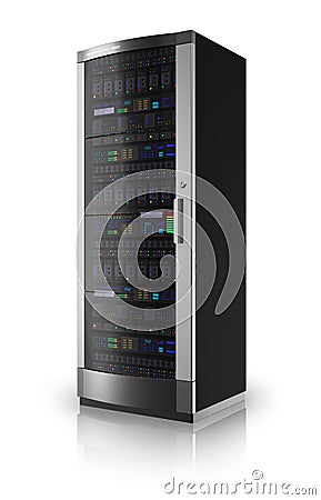 Network server rack Stock Photo