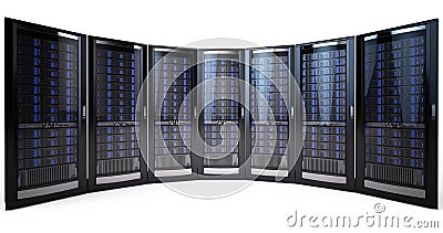 Network server racks Stock Photo