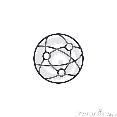 Network, social media, global communication, internet thin line icon. Linear vector symbol Vector Illustration