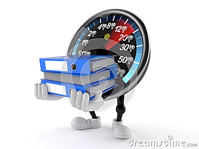 Network speed meter character carrying ring binders Stock Photo