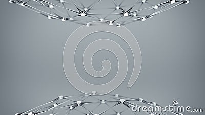 Network structure with glowing nodes 3D render Stock Photo
