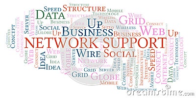 Network Support word cloud. Stock Photo