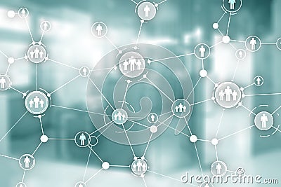 Network team group connected people. Corporate business wallpaper. Stock Photo