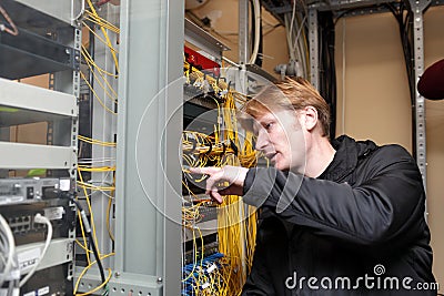Network technician Stock Photo