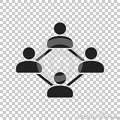 Network vector icon. People connection vector illustration Vector Illustration