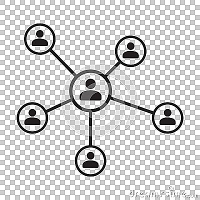 Network vector icon. People connection vector illustration Vector Illustration