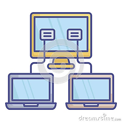 Network workflow Fill Vector icon which can easily modify or edit Vector Illustration