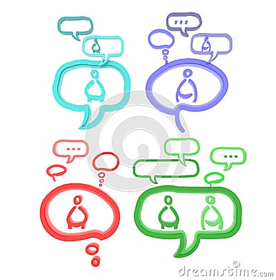 Network is working via gossip and referral from different identity (3D) Stock Photo