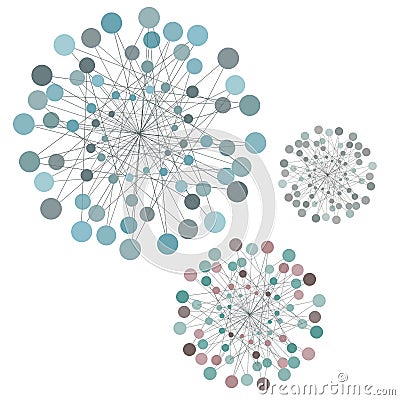 Networking abstract idea with lines and circles, connection concept. Vector Illustration