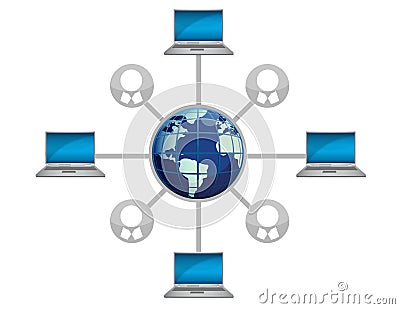 Networking communication Cartoon Illustration