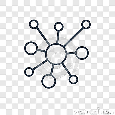 Networking concept vector linear icon isolated on transparent ba Vector Illustration