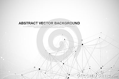 Networking connect technology abstract concept. Global network connections with points and lines Vector Illustration