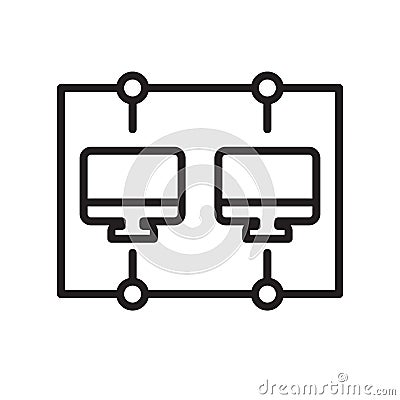 Networking icon vector sign and symbol isolated on white background, Networking logo concept Vector Illustration