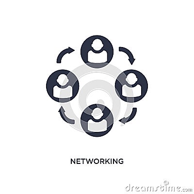 networking icon on white background. Simple element illustration from human resources concept Vector Illustration