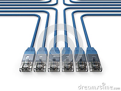Networking,Network cables,LAN cables Stock Photo
