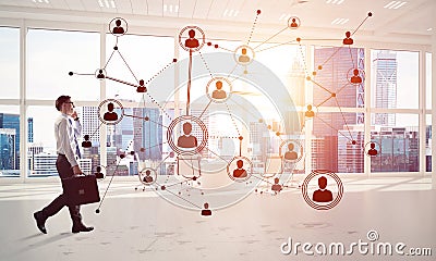 Networking and social communication concept as effective point f Stock Photo