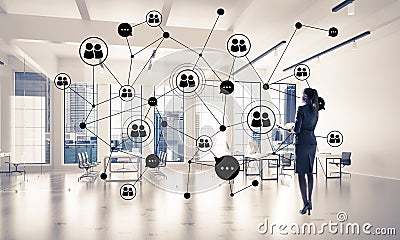 Networking and social communication concept as effective point f Stock Photo